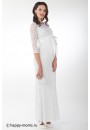Платье свадебное для беременных белое гипюр в пол (99268)